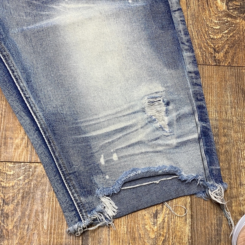 Smoke Rise size 38 Distressed destroyed bleach wash‎ Blue Denim Shorts cotton - Picture 7 of 13